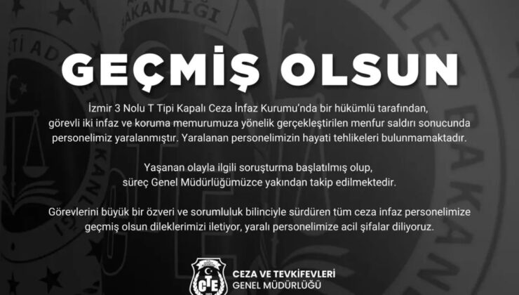 İzmir’de Cezaevinde Memurlara Saldırı: 2 İnfaz Koruma Memuru Yaralandı